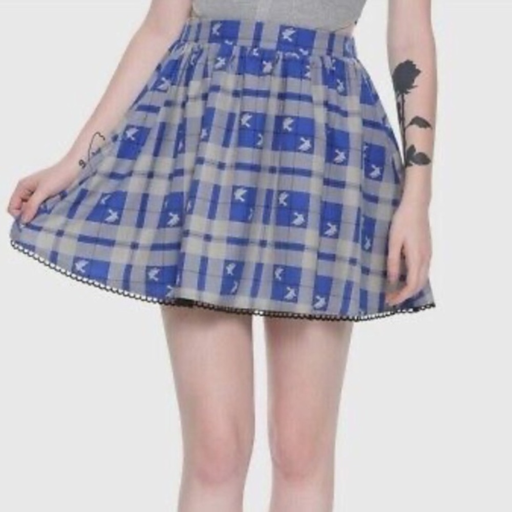 Harry Potter Hot Topic Ravenclaw blue and gray plaid skirt size L